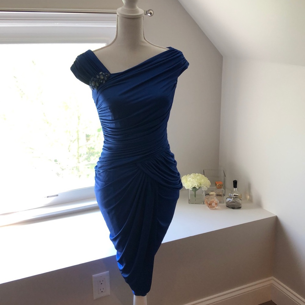 Tadashi Shoji Cocktail Dress in Cobalt Blue